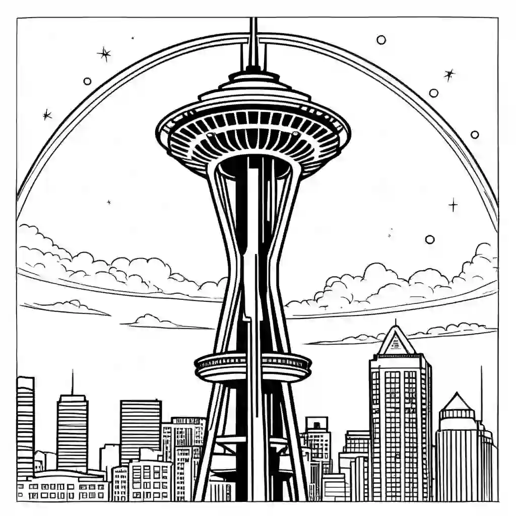 The Space Needle coloring pages